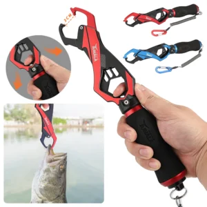Multifunctional Fish Gripper Aluminum Alloy Fishing Pliers One Hand Operation Anti Slip Fishing Grab Tool