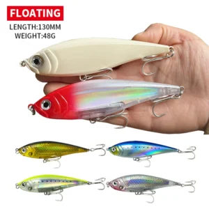 130mm 48G Twitchbait Lure Floating Inshore Pencil Stickbait Cast Isca Artificial Fishing Tackle GT Trout Seabass Twitchbait 9157