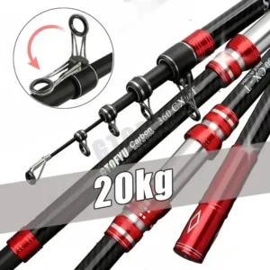 Telescopic Fishing Rod 20kg Carbon Travel Surf Spinning 5-300g Lure Long Throwing Baitcasting Rod