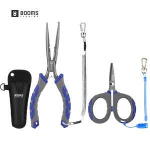 Booms Fishing Multifunction Straight Long Nose Fishing Pliers and Fishing Braided Line Cutter Tools Seawater Fishing Tool Set